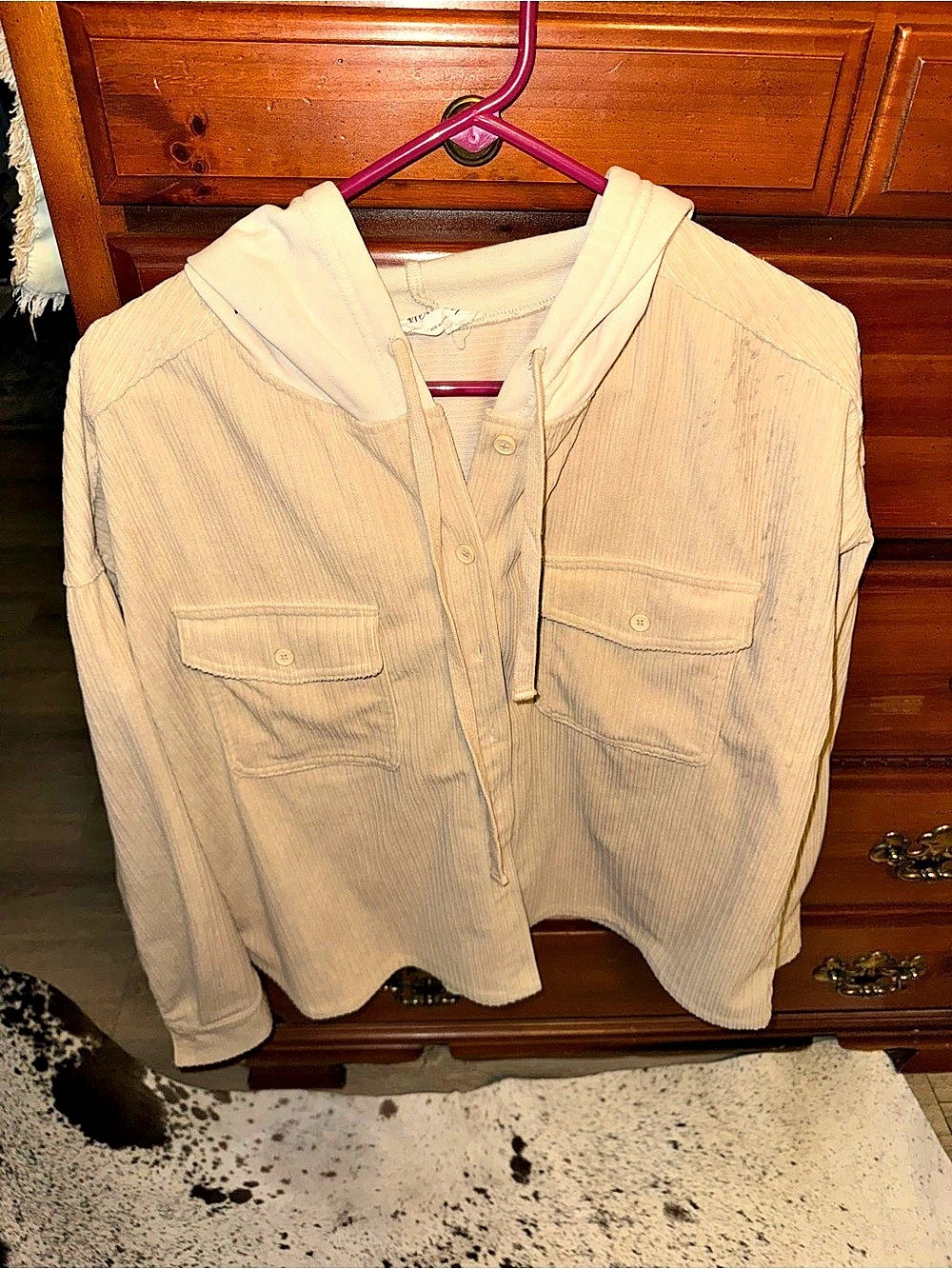 New in Cream Hooded Tunic Like New